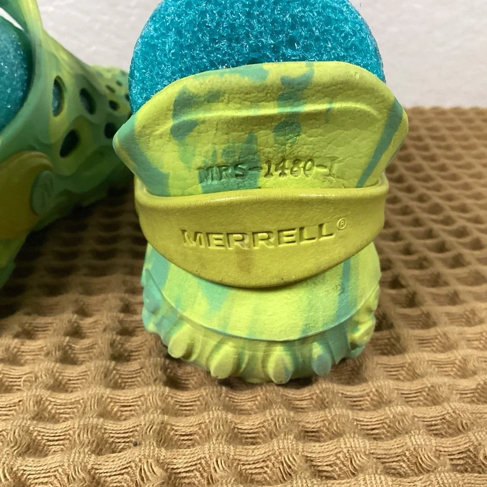 MERRELL Hydro Moc Clogs Big Kids Sz 1 Green MRS-1480-K'S Water Shoes